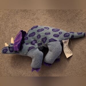 ​Vintage 1997 Fantasaurs Collection 24K Co. Triceratops Plush – Blue/Purple Spot